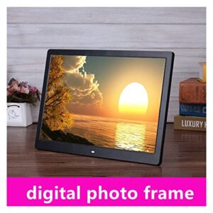 Family 15 Inch Screen LED Backlight HD 1280 * 800 Digital Photo Frame Electronic Album Picture Music Movie Full Function Good Gift (Color : Black4GB, Size : UK Plug)