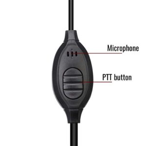 Retevis RT22 Walkie Talkie Earpiece with Mic, 2 Pin Earhook Two Way Radio Earpiece, Compatible RT21 H-777 RT68 RT22S H-777S Baofeng UV-5R Arcshell AR-5 AR-6 Two Way Radio(1 Pack)