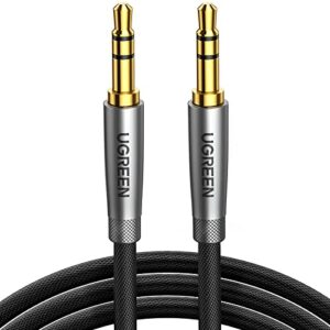 ugreen 3.5mm audio cable nylon braided aux cord male to male stereo hi-fi sound for headphones car home stereos speakers tablets compatible with iphone ipad ipod echo more 3ft