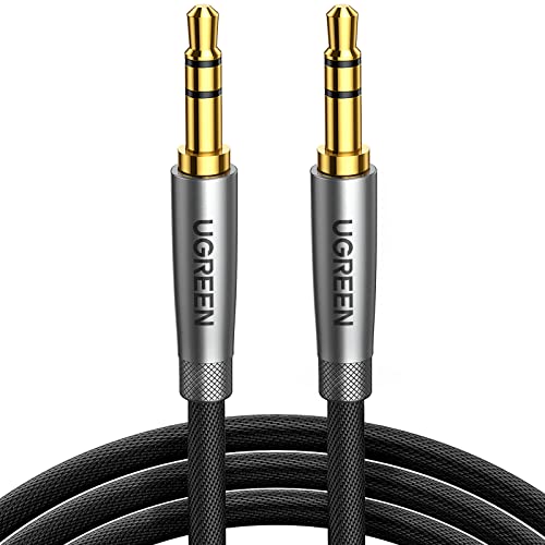 UGREEN 3.5mm Audio Cable Nylon Braided Aux Cord Male to Male Stereo Hi-Fi Sound for Headphones Car Home Stereos Speakers Tablets Compatible with iPhone iPad iPod Echo More 3FT