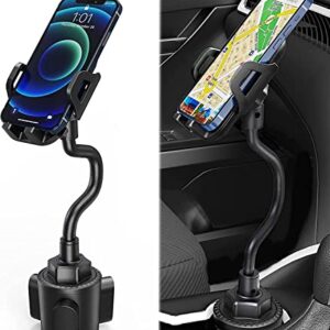 Cup Phone Holder for Car, Car Cup Holder Phone Mount with 360° Rotation Adjustable Long Gooseneck, Car Phone Holder Mount for All Smartphones Cup Holder Phone Holder