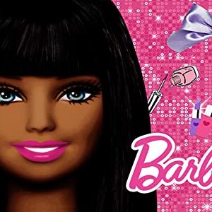 QQKCFOTO Black Barbie Backdrop for Photography, Birthday Party Decorations for Girl ,Barbie Birthday Banner Party Decoration Supplies for Cake Table Decoration, 5x3ft
