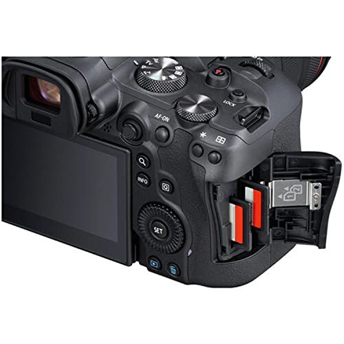Canon EOS R6 Mirrorless Camera w/RF 24-105mm f/4-7.1 is STM Lens + EF 75-300mm f/4-5.6 III Lens + 2X 64GB Memory + Hood + Case + Filters + Tripod & More (35pc Bundle)
