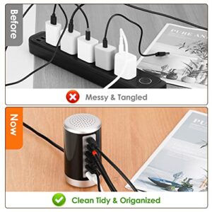 USB C Charging Station with 6 Ports, 65W PD & QC Multiport USB Charging Hub Family (Black)