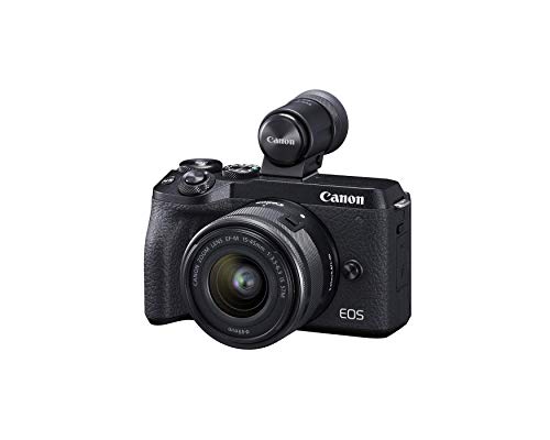 Canon EOS M6 Mark II (Black)+Ef-M 15-45mm F/3.5-6.3 is STM + Evf Kit (Renewed)