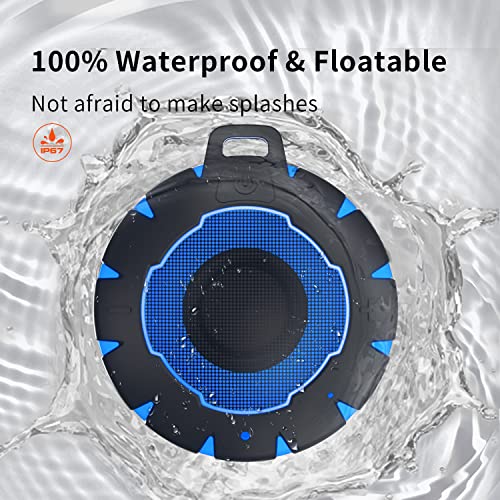 HEYSONG Waterproof Bluetooth Speaker, IPX7 Mini Shower Speaker with HD Sound, LED Light, Floating, Lightweight Portable Speakers for Travel, Pool, Beach, Biking, Kayak, Gifts for Men, Women