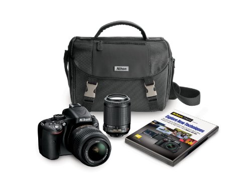 Nikon D5100 16.2 MP CMOS Digital SLR Camera Bundle with 18-55mm and 55-200mm VR AF-S Lenses