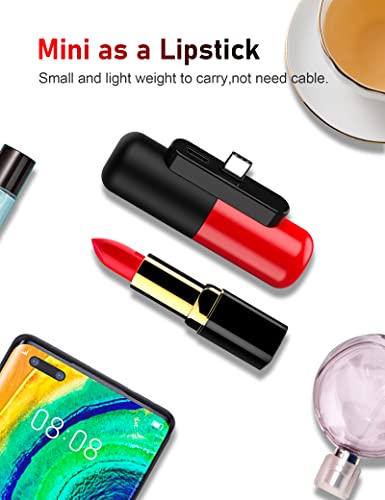 NBZZ 3300mAh Cute Portable Charger Type C Battery Pack, Compatible for Android Samsung Galaxy S20,S10,S9,S8,Note 20/10/9/8,Moto Z3/2,LG V35/G8/7/5,Nintendo Switch,Google Pixel 4/3/2XL,OnePlus, Red