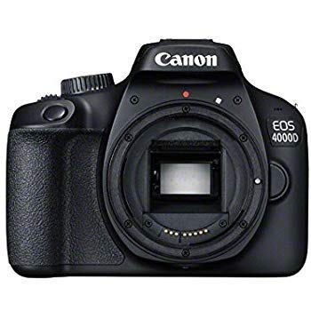 Canon EOS 4000D DSLR Camera with 18-55mm Lens, EOS Bag, Sandisk Ultra 64GB Card, Cleaning Set and More (Renewed)