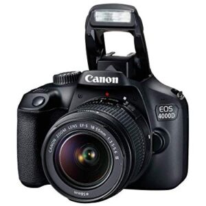 Canon EOS 4000D DSLR Camera with 18-55mm Lens, EOS Bag, Sandisk Ultra 64GB Card, Cleaning Set and More (Renewed)