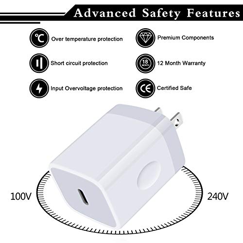 Type C Wall Adapter for Samsung Galaxy S21 FE S23 S22 Ultra S20 Plus A03S F23 A13 A23 A33 A53 A73,20W PD 3.0 USB C Wall Charger Plug Fast Charging Block for iPhone 14 13 12 11 Pro Max,SE,XR,8 7 6 Plus