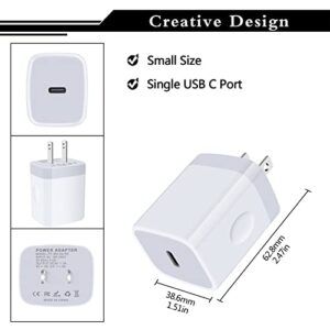 Type C Wall Adapter for Samsung Galaxy S21 FE S23 S22 Ultra S20 Plus A03S F23 A13 A23 A33 A53 A73,20W PD 3.0 USB C Wall Charger Plug Fast Charging Block for iPhone 14 13 12 11 Pro Max,SE,XR,8 7 6 Plus