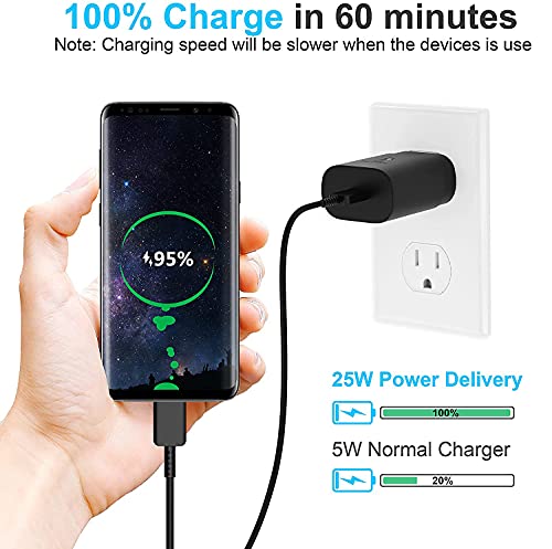 USB C Charger, 25W Type C Fast Wall Charger with PD 3.0, Compact Power Adapter Compatible with Samsung Galaxy S23 Ultra/S23/S23+/S22/S22 Ultra/S22+, S21 Ultra, S20 Ultra/Note 20/Note20 Ultra, Note 10