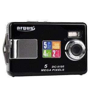 argus dc-5195 5mp 4x digital zoom camera/pc camera (black)