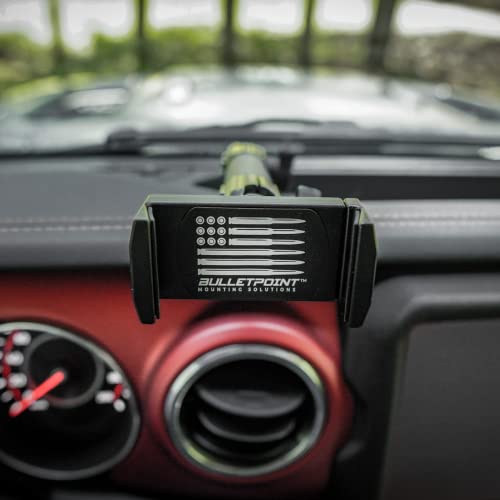 Bulletpoint Dash Mount Cell Phone Holder Compatible with 2018+ Jeep Wrangler JL (NOT 4xe) & 2020+ Gladiator Single Ball Mount Compatible with iPhone Android Smartphone (Driver Side)