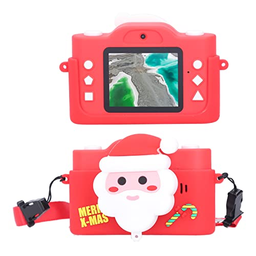 Camera Cartoon Santa Claus Video Dual Camera USB Rechargeable Music Camera for Children and Toddlers Boys and Girls