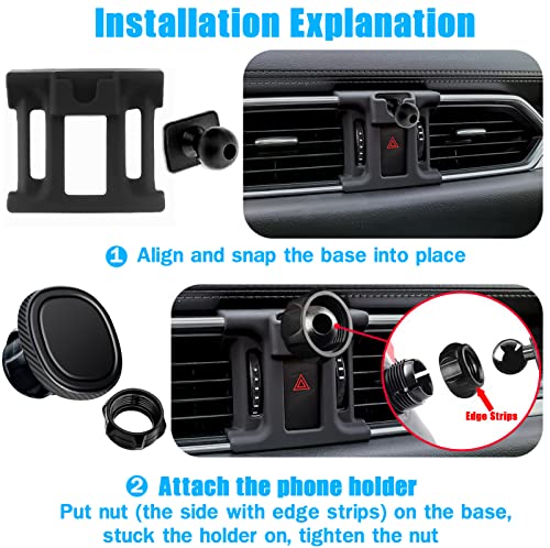 Mengfly Car Phone Holder, Car Air Vent Phone Stand Mount, for Mazda CX-5 2023 2022 2021 2020 2019 2018 2017, Auto Dashboard Magnetic Navigation Bracket, for iPhone, Samsung and All Smartphone