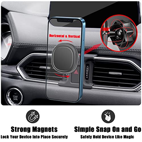 Mengfly Car Phone Holder, Car Air Vent Phone Stand Mount, for Mazda CX-5 2023 2022 2021 2020 2019 2018 2017, Auto Dashboard Magnetic Navigation Bracket, for iPhone, Samsung and All Smartphone