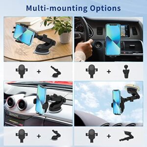 SUPERNIGHT Wireless Car Charger, 15W Qi Fast Charging Auto Clamping Phone Holder Mount on Air Vent & Dashboard for iPhone Samsung Galaxy etc, Wireless Auto-Sensing Charger Phone Holder