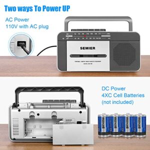 Retro Boombox Cassette Player Stereo with AM FM Radio LED Tuning Indicator, Conversion from Radio to Cassette Portable Vintage Tape Player Recorder with Big Speaker and Earphone Jack