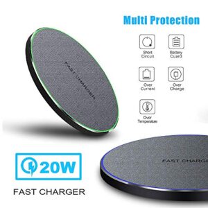 2022 Wireless Charger, Qi 20W Max Fast Charging Pad Compatible with Samsung Galaxy S22/S22 Ultra/S21/S20 fe,Google Pixel,LG,iPhone 13/12(No AC Adapter