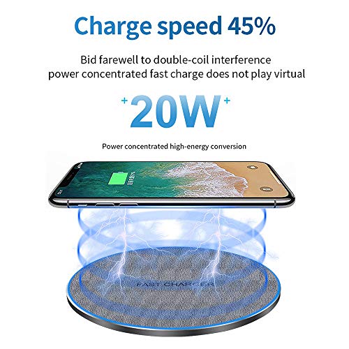 2022 Wireless Charger, Qi 20W Max Fast Charging Pad Compatible with Samsung Galaxy S22/S22 Ultra/S21/S20 fe,Google Pixel,LG,iPhone 13/12(No AC Adapter