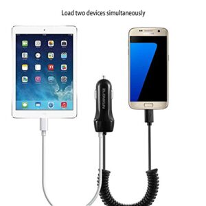 Car Charger with Micro USB Cable for Samsung Galaxy S7 /S7 Edge/S6/J7/J8/A10/J6/A9,LG K20/K30/G4/Stylo 3,Motorola X/Moto E7/E6/G5,HTC m9/m8,Other Micro USB Devices