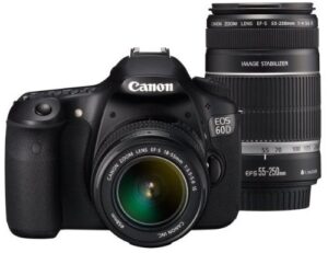 canon digital slr camera eos 60d with ef-s18-55mm / ef-s55-250mm lens kit – international version