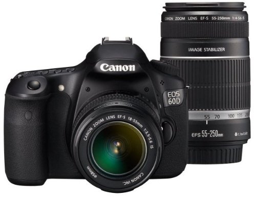 Canon Digital SLR Camera EOS 60D with EF-S18-55mm / EF-S55-250mm Lens Kit - International Version