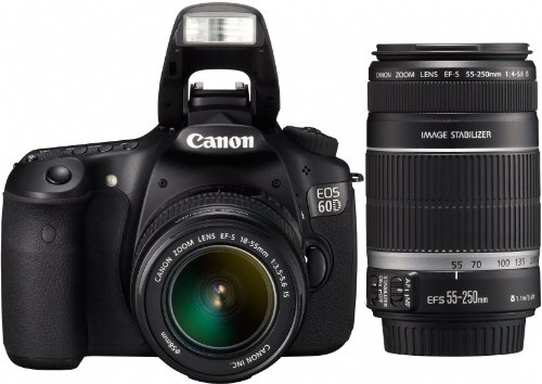 Canon Digital SLR Camera EOS 60D with EF-S18-55mm / EF-S55-250mm Lens Kit - International Version