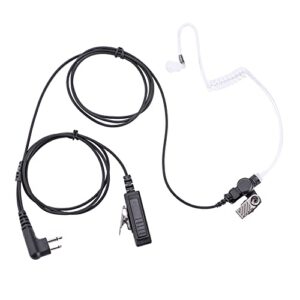 pofenal rdm2070d 2-wire surveillance earpiece compatible with motorola radio cls1410 cls1110 cp200 gp300 gp2000 bearcom bc120 bc130 walkie talkie with big ptt mic acoustic tube 2 pin headset (1 pack)