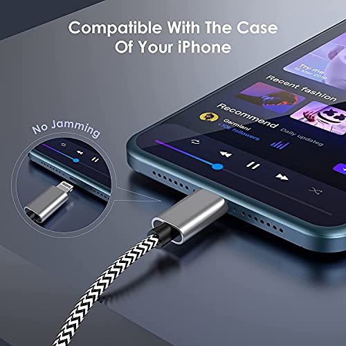 【Apple MFi Certified】Aux Cord for iPhone, 3.3ft Lightning to 3.5mm Aux Stereo Audio Cable Adapter Compatible with iPhone 14 13 12 11 Pro Max XS XR X 8 7 for Car Home Stereo, Speaker, Headphone, Sliver