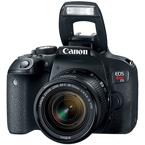 Canon EOS Rebel T7i Digital SLR Camera with EF-S 18-55mm I.S. STM Lens (1894C002) with 32GB Ultra SDHC Memory Card, Dual Battery and Shotgun Mic Pro Mobile Video Bundle