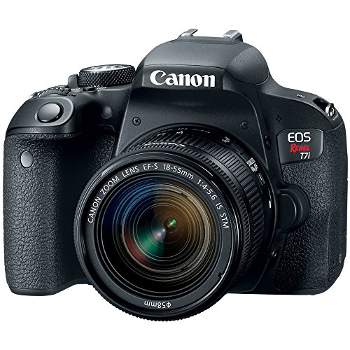 Canon EOS Rebel T7i Digital SLR Camera with EF-S 18-55mm I.S. STM Lens (1894C002) with 32GB Ultra SDHC Memory Card, Dual Battery and Shotgun Mic Pro Mobile Video Bundle