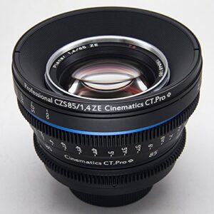 cinematics cine lens carl zeiss ze 85mm f1.4 manual iris for canon ef mount