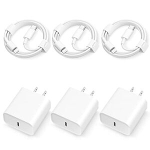 3 pack iphone fast charger cargador【apple mfi certified】 20w rapid usb c wall charger with 6ft fast charging cable compatible with iphone 11 12 13 14 plus,pro max,pro/mini/xr/ipad