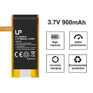 Battery for Apple iPod Video/Classic 5th Generation 30GB, LP 2-Pack 900mAh Replacement Battery for iPod G5 Compatible with 616-0227, 616-0229, 616-0230, 616-0392, 616-0412, EC008, EC008-1, EC008-2