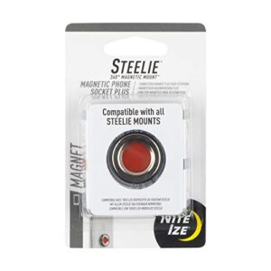 nite ize original steelie magnetic phone socket plus – additional magnet for larger phones using steelie phone mounting systems, grey