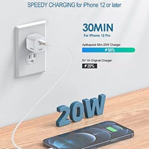 USB C Wall Charger, 2-Pack 20W Fast Charger for iPhone, PD3.0 Compact Charger Block Quick Charging, USB C Power Adapter Compatible with iPhone 13/13 Mini/13 Pro/13 Pro Max/12/12 Pro Max/11, and More