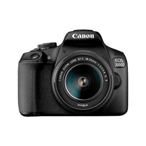 canon eos 2000d dslr camera and ef-s 18-55 mm f/3.5-5.6 is ii lens, black