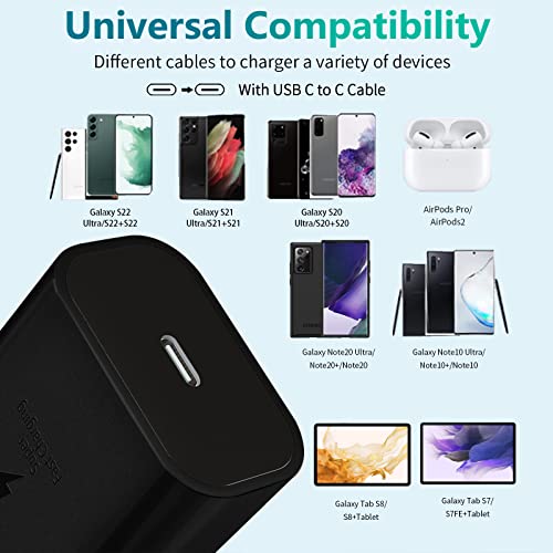 45W Samsung Super Fast Charger Type C USB-C Wall Charger for Samsung Galaxy S23 S22 S21 S20 Ultra Plus S22+ S23+ S21+, Galaxy Tab S8 S7 5G FE S7+ S8+, Note 10 Plus 10+ Note 20 Cargador De Para 45 Watt