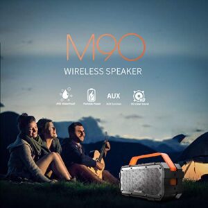 Bluetooth Speaker, Bugani Portable Bluetooth Speakers with 30W (40W Peak) Stereo Sound, Loud Bluetooth Speaker 24H Playtime Support TF Card/AUX, IPX5 Waterproof for Beach Camping Outdoor Indoor