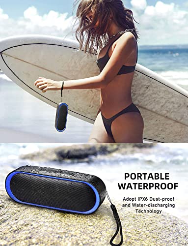 LENRUE Bluetooth Speakers, Waterproof Portable Speakers with TWS, 24 Playtime, Stereo Sound, Wireless for Home Shower Pool Beach Outdoor