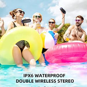 LENRUE Bluetooth Speakers, Waterproof Portable Speakers with TWS, 24 Playtime, Stereo Sound, Wireless for Home Shower Pool Beach Outdoor