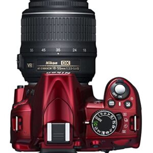 Nikon D3100 14.2MP Digital SLR Camera with NIKKOR AF-S DX 18-55mm f/3.5-5.6 VR Lens Kit - (Red)