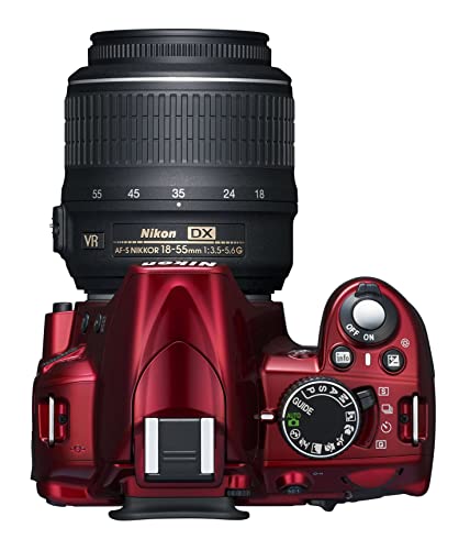 Nikon D3100 14.2MP Digital SLR Camera with NIKKOR AF-S DX 18-55mm f/3.5-5.6 VR Lens Kit - (Red)