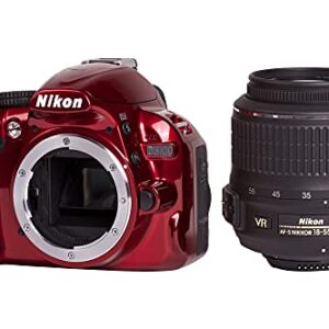 Nikon D3100 14.2MP Digital SLR Camera with NIKKOR AF-S DX 18-55mm f/3.5-5.6 VR Lens Kit - (Red)