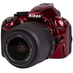 Nikon D3100 14.2MP Digital SLR Camera with NIKKOR AF-S DX 18-55mm f/3.5-5.6 VR Lens Kit - (Red)