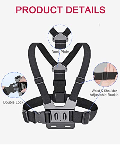 WLPREOE Phone Chest Mount Head Mount Kit, Phone Chest Harness Head Strap for Filming Video, POV/VLOG,Cell Phone Clip Compatible with iPhone 14 13 12 11 Pro Max Plus,Samsung and 4 to 7 inch Phones