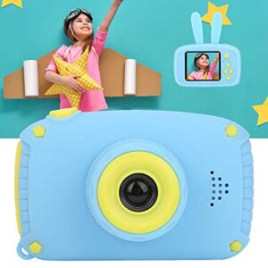 Mini Children Camera, Photo Sticker Mode Cartoon Digital DV Camera with 1200mAh Battery and 2.0 Inch Color Display Screen, Slip and Friction(X500 Rabbit)